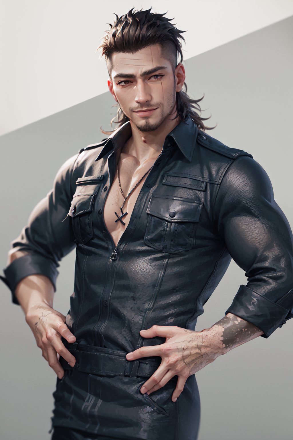 00105-2826057227-(masterpiece, best quality_1.2), , cowboy shot, solo, male focus, 1boy, gladiolus amicitia, muscular male, pectorals, arm tattoo.jpg